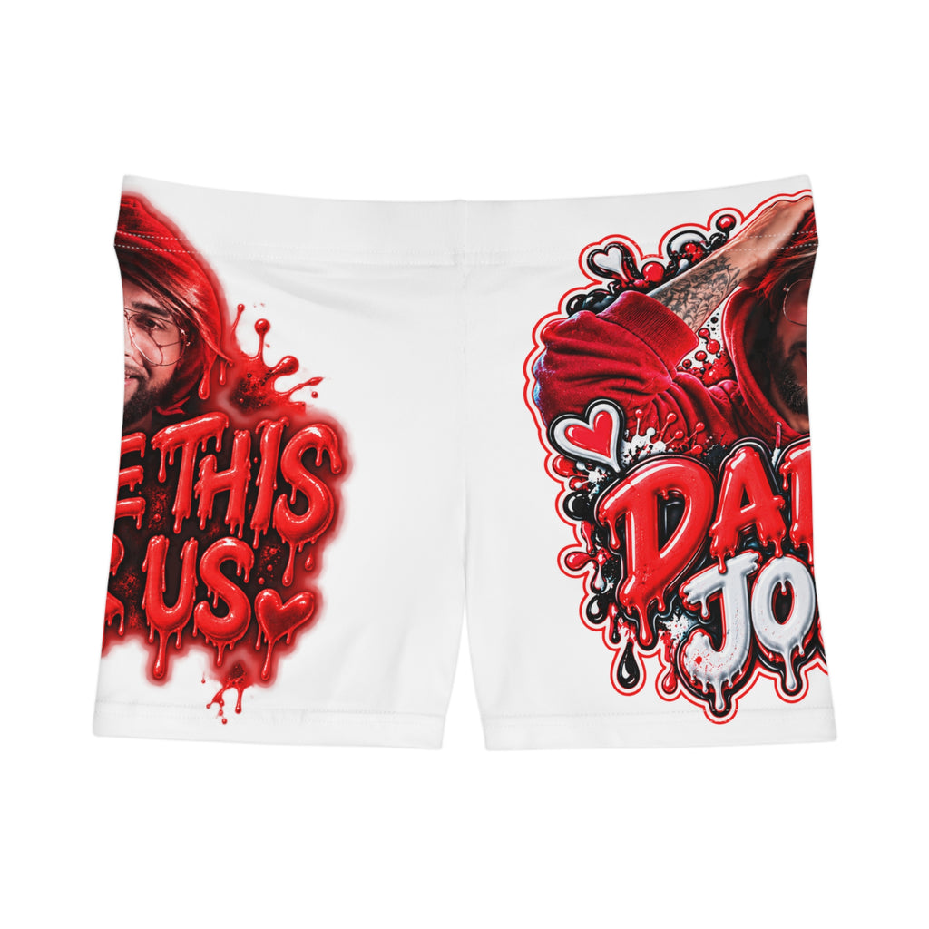 I Love This For Us Women's AOP Shorts — Red Heart Drip Graphic