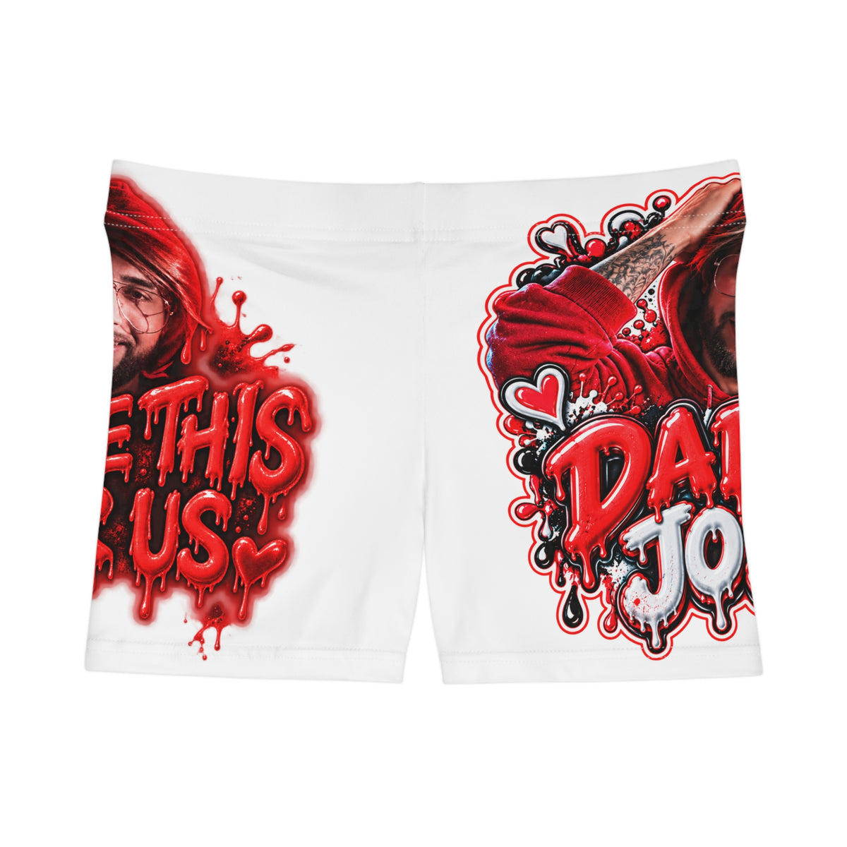 I Love This For Us Women's AOP Shorts — Red Heart Drip Graphic