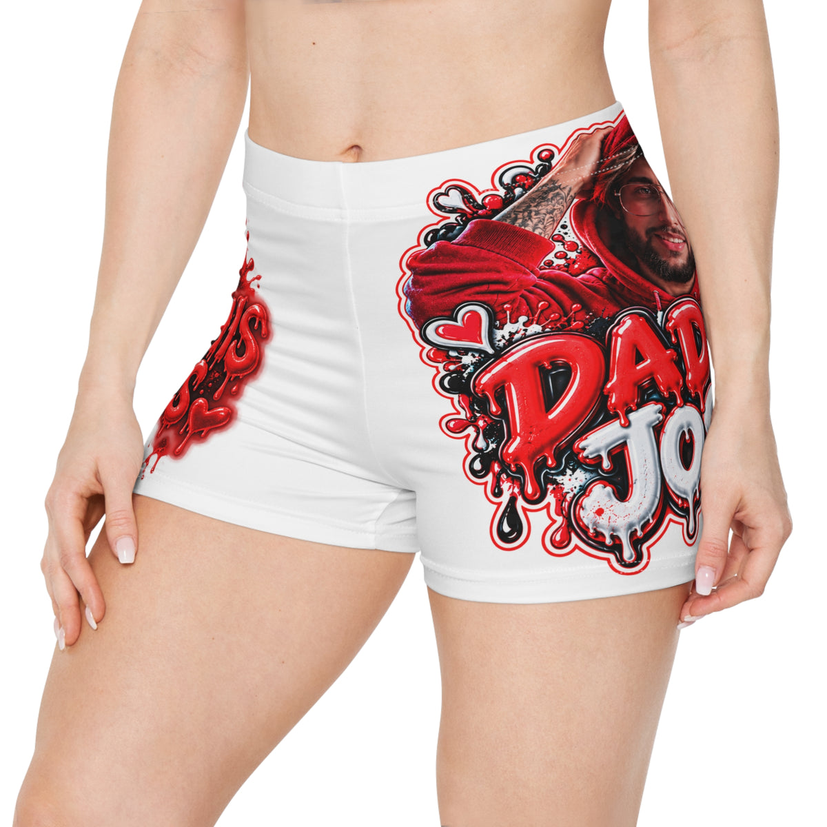 I Love This For Us Women's AOP Shorts — Red Heart Drip Graphic