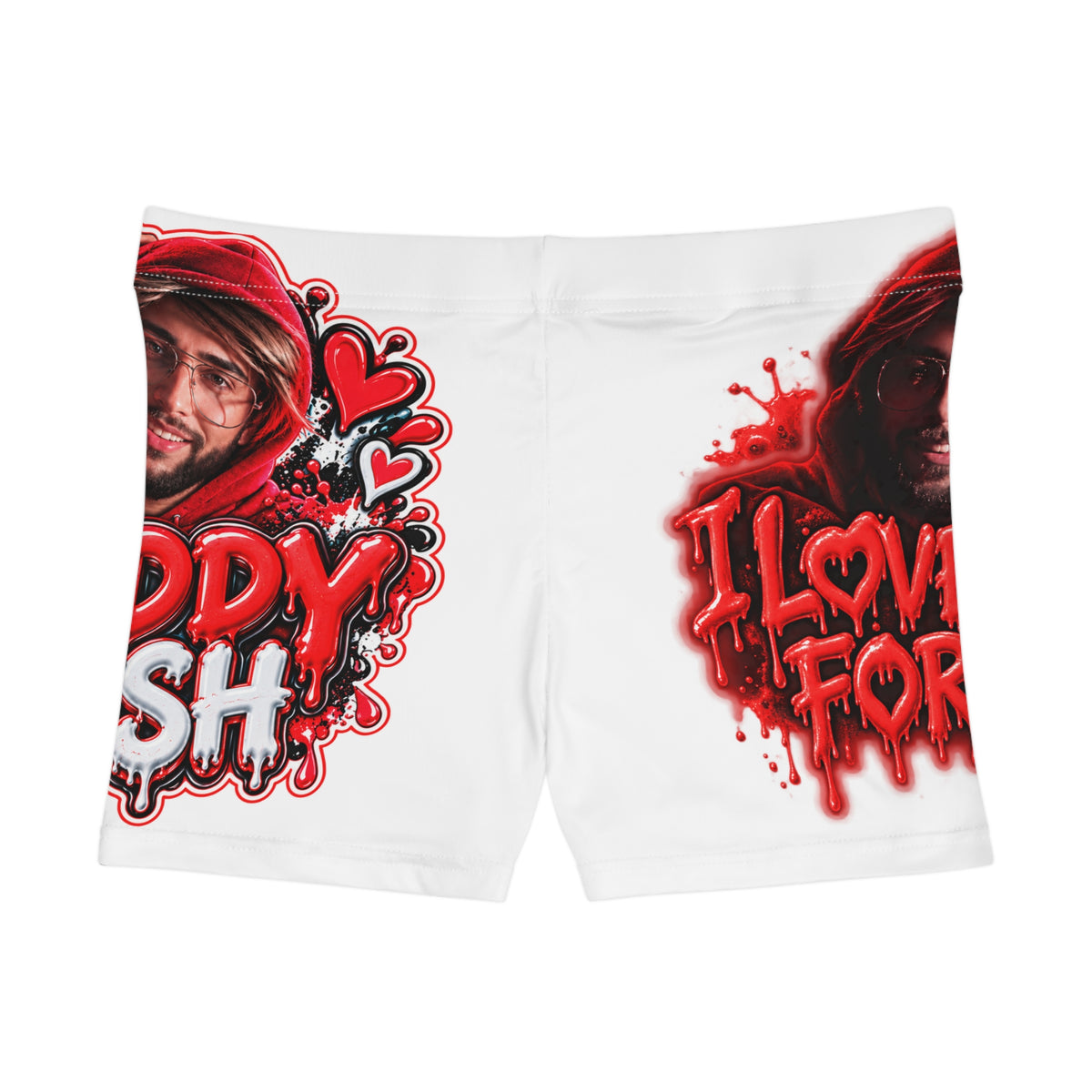 I Love This For Us Women's AOP Shorts — Red Heart Drip Graphic